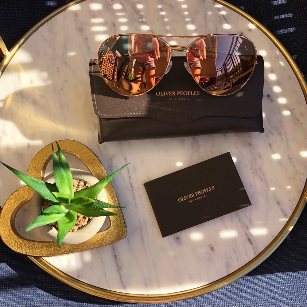 Oliver Peoples Sayer Rose Gold Mirrored Sunglasses - Picture 3 of 8